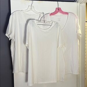 Lands' End Women's Classic White Short Sleeve Tops (3)